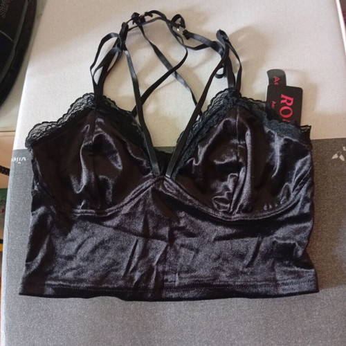 Romwe top size L καινούργιο, μαύρο με δαντέλα