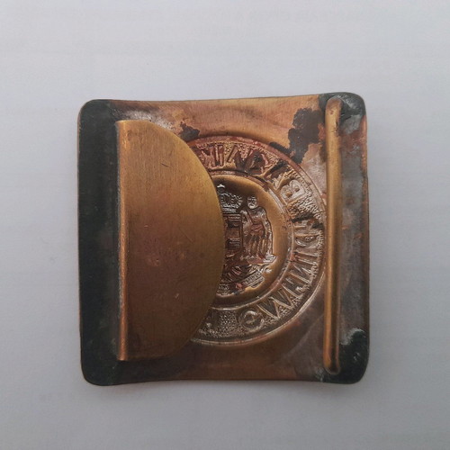 Belt buckle 1950 used, Greek Royal Gendarmerie bronze