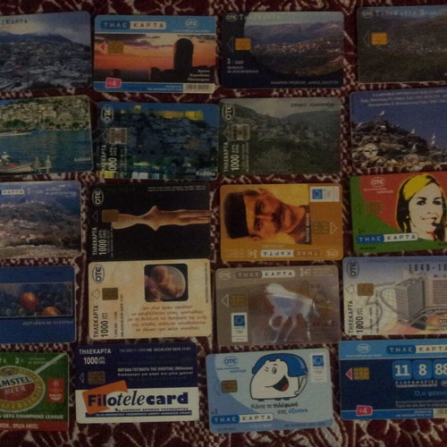Phone cards used, pack of 20 pieces