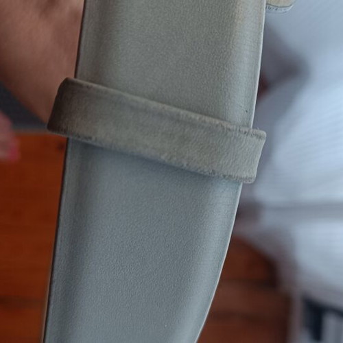 Leather belt used, gray, size 105