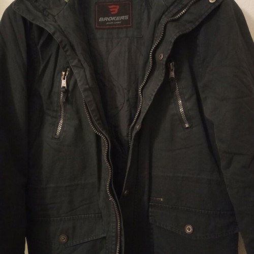 Broker's coat like new, blue, size L with hood