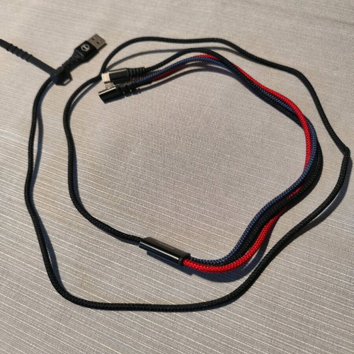USB cable used for charging and transfer to USB-C and iPhone