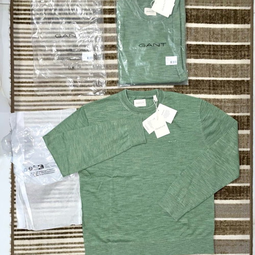 Gant L Green sweatshirt new, organic cotton, crew neck