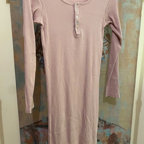 Rib stretch dress dusty pink new, size S
