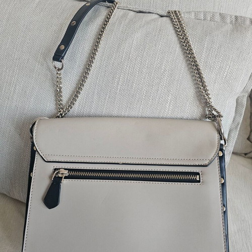 Guess shoulder bag like new, beige with black and metallic details
