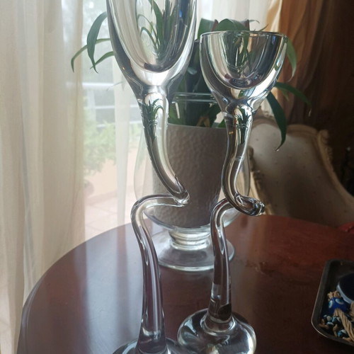Zoulovits candlesticks like new, handmade crystal