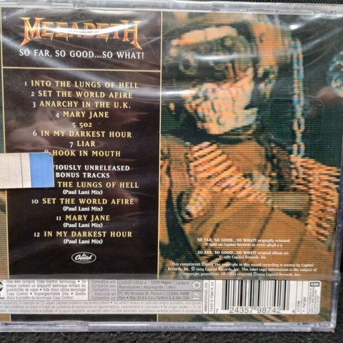Megadeth So Far, So Good...So What! CD new, metal