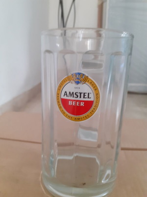 Ποτήρια μπύρας Amstel σετ 4, καινούρια, 500 ml, χοντρό γυαλί με λαβή