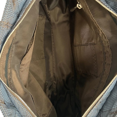 Longchamp cloth shoulder handbag used, blue and brown
