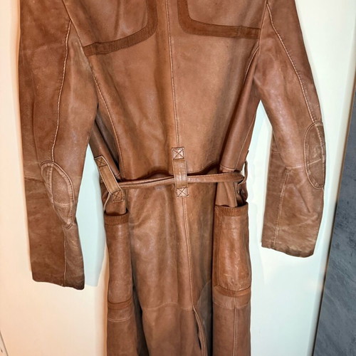Vintage leather coat 100% genuine leather used, Medium, Inditex