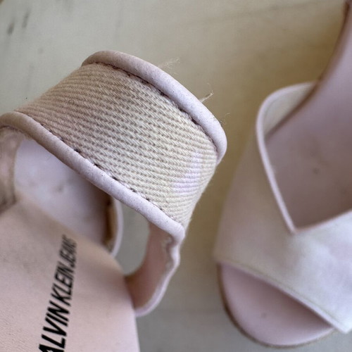 Calvin Klein Pink Wedge Sandals with CK Logo, size 41