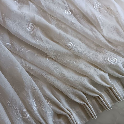 Curtain in beige color, sewn, 6.42m length, 2.55m height