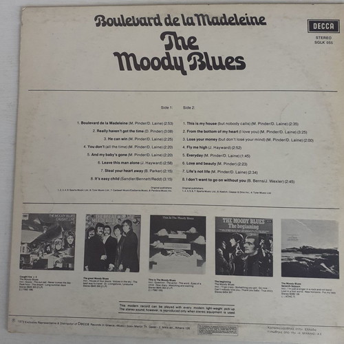 The Moody Blues Boulevard de la Madeleine LP used, rock