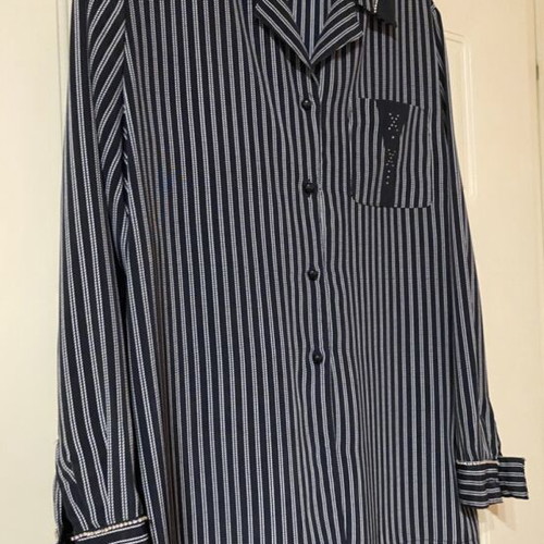 Striped women's shirt size L like new with rhinestone details