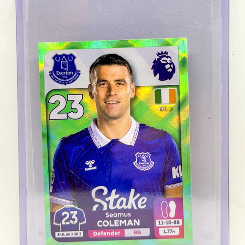 Panini Premier League 2024 Séamus Coleman Captain Green Parallel sticker new