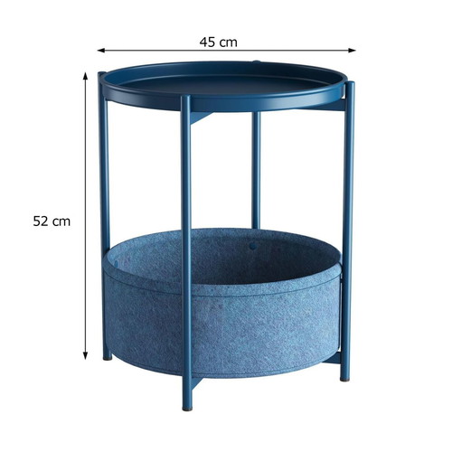 Modern round side table with storage, new