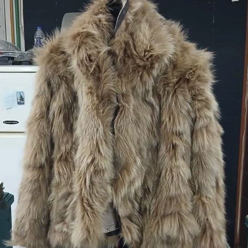 Nude fur new, real fur, beige