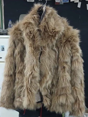 Nude fur new, real fur, beige