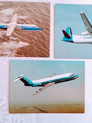 KLM City Hopper 3 postcards like new, historic fleet