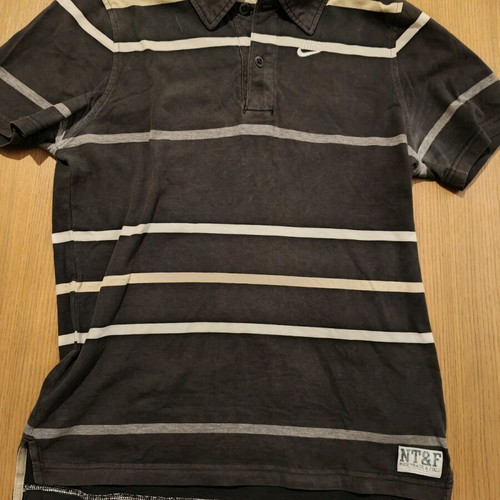 Nike Sportswear Men's Polo Shirt Used, Size S, Black with Stripes