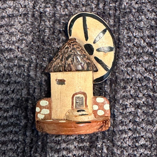 Handmade wooden decorative windmill