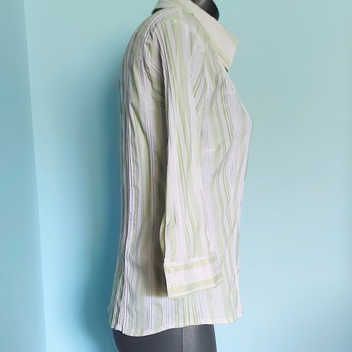 Miss Etam women's shirt like new, green striped, sizes L to XXL