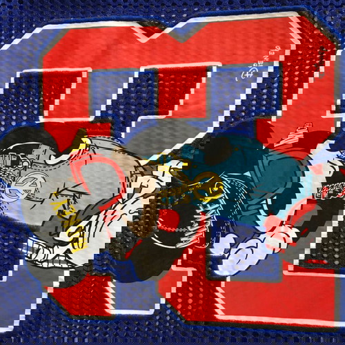 Шал H&M by Moschino Disney Mickey Minnie Jeremy Scott лого мрежа син като ново