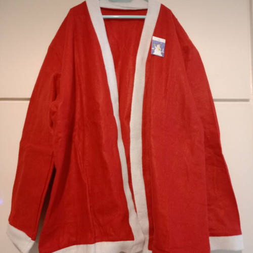 Santa Claus costume like new, large size with jacket, pants, hat, belt, and beard