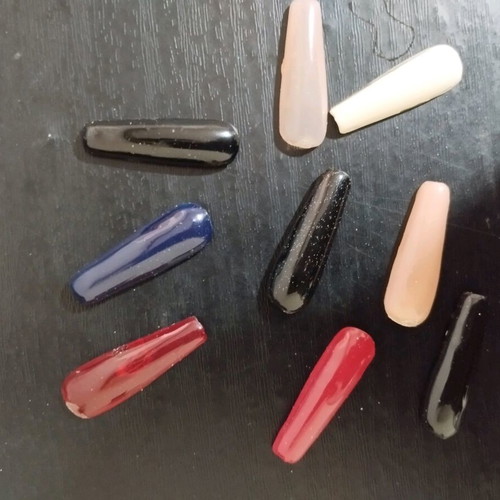 Fake plastic nails like new with base and clear polish