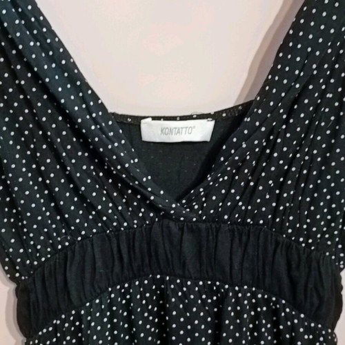 Kontatto summer cotton dress like new, black and white polka dot