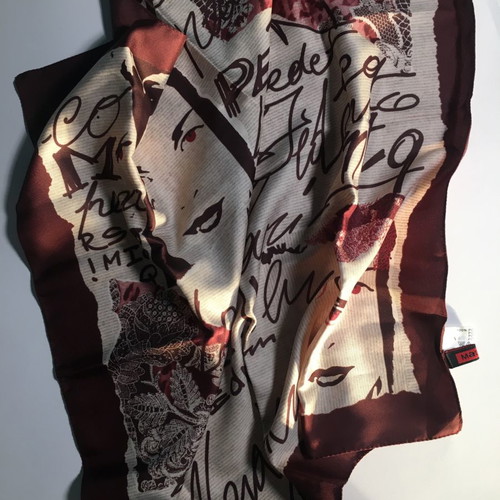 MadHat scarf new, bordeaux with patterns