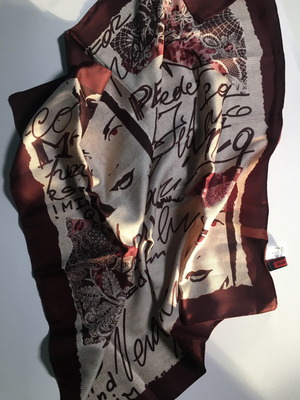 MadHat scarf new, bordeaux with patterns