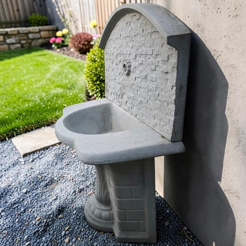 Garden fountain Veselina new, outdoor concrete wall sink