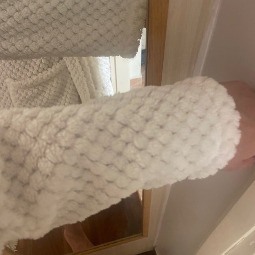 White unisex house robe with very soft fabric