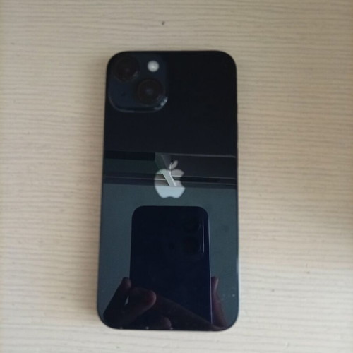 iPhone 14 Midnight Blue with case and screen protector