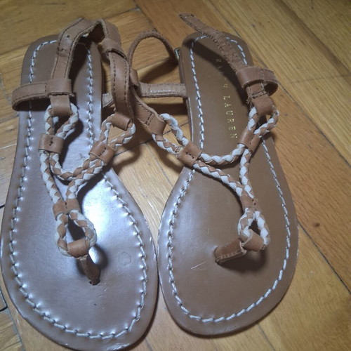 Ralph Lauren sandals size 27 like new, brown flip-flops for girls