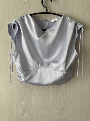 Satin blouse like new, turquoise and silver, size XS