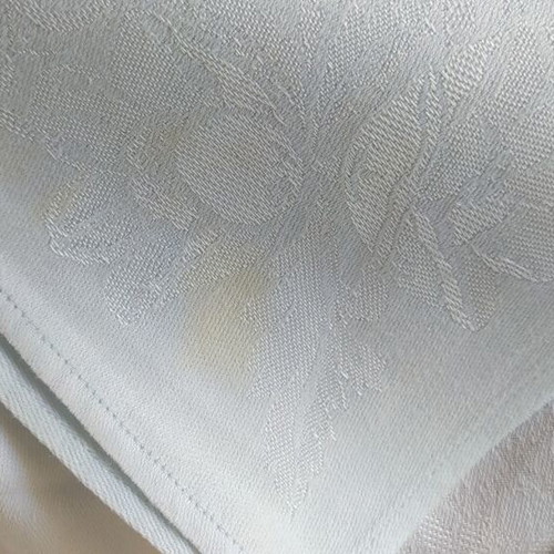 Vintage damask tablecloth set with 6 used napkins