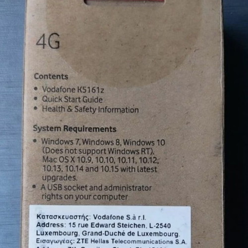 Vodafone 4G Mobile Dongle USB