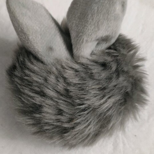 Furry ball with ears keychain like new