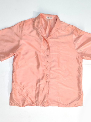 Vintage silk summer shirt L like new, pink