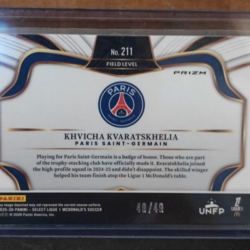 Khvicha Kvaratskhelia Purple Dragon Scale PSG 2025-26 Panini Select card like new