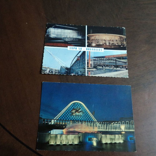 Brussels International Expo 1958 used, 2 postcards