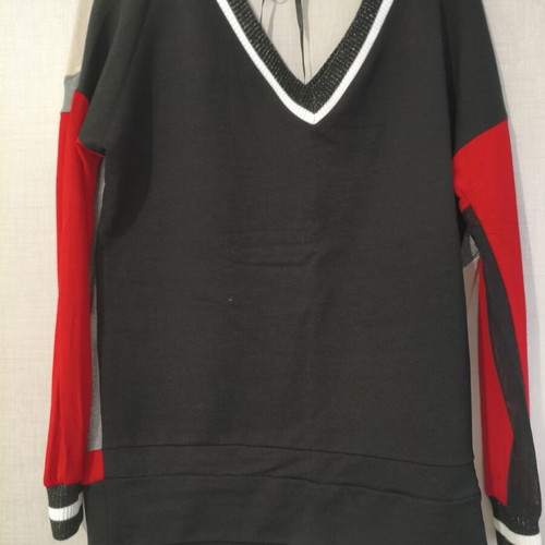 Forel women's knit sweater colorblock size M new