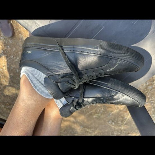 Common Projects Black Leather Sneakers EU 42 Unworn