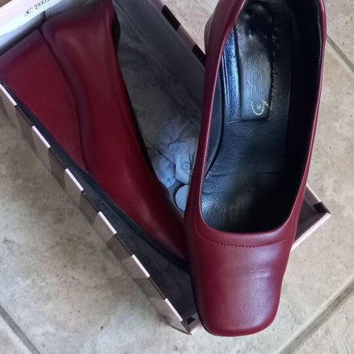 Bordeaux wedge heels used, size 38, 4.5 cm platform