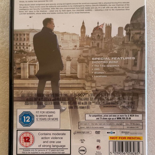 James Bond Skyfall DVD, black disc