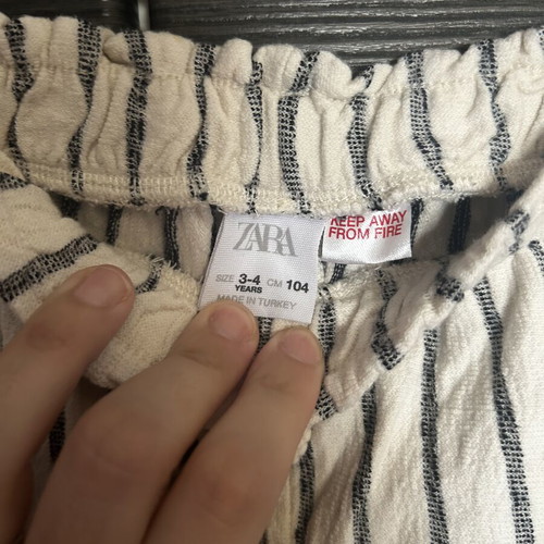 Zara girls' pants white size 104 cm like new for ages 3 to 4