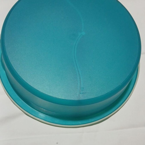Tupperware Vintage Serving Bowl 32cm with Lid and Dividers like new, turquoise