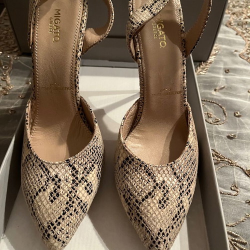 Migato women's sandals size 39 beige 100% leather new